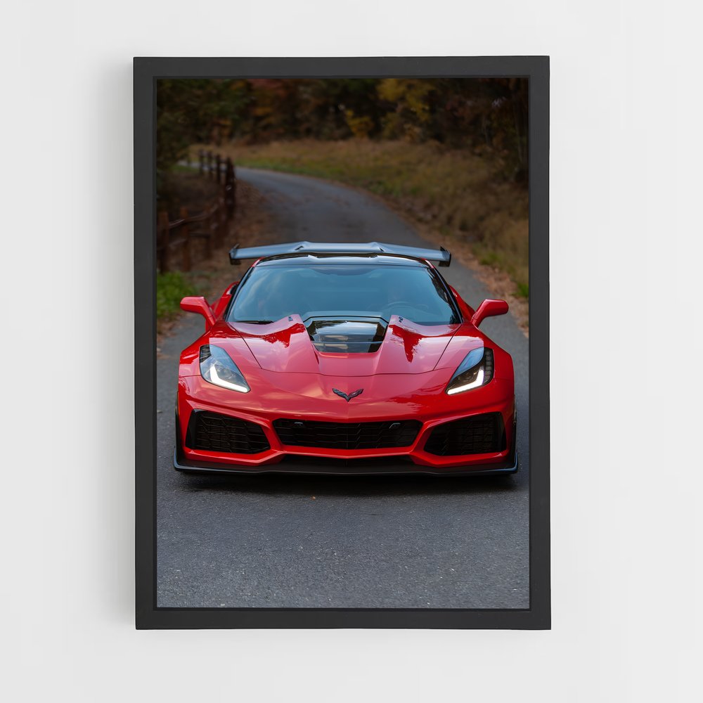 Poster Corvette Vitesse courbes – affiche Chevrolet (vue 2)